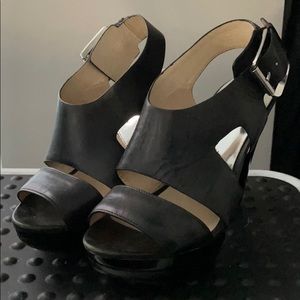 Michael Kors black leather heels, barely worn.